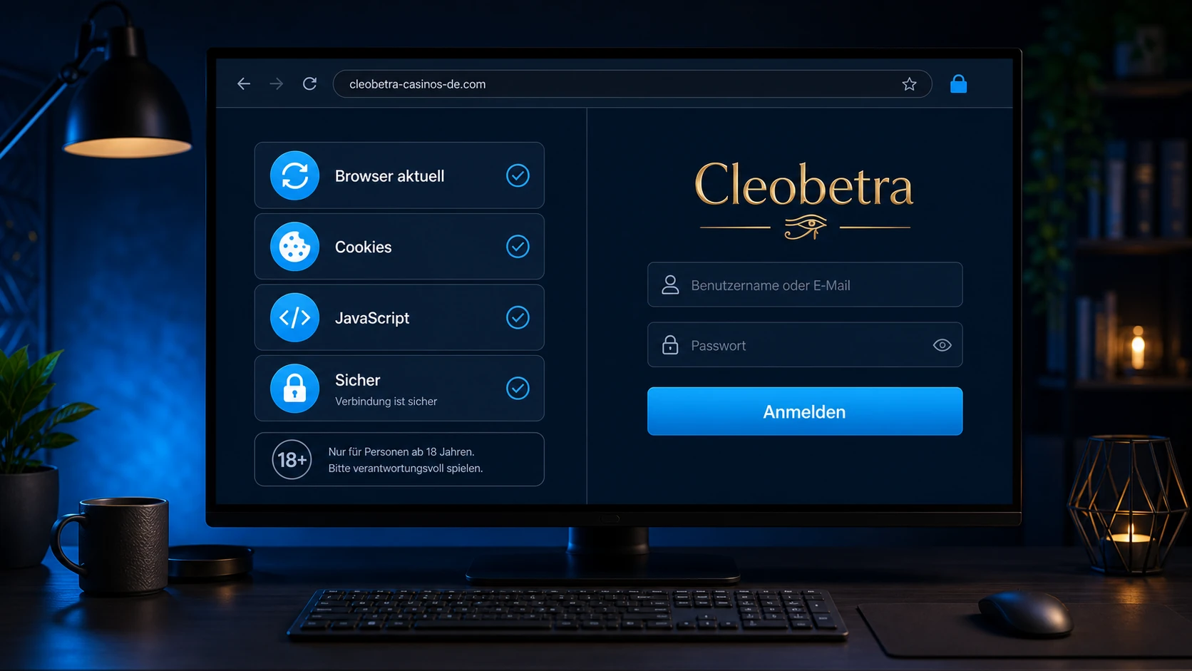 Cleobetra anmelden am Computer